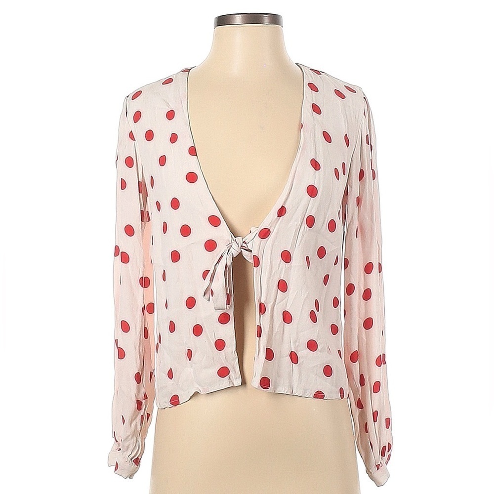 Lovers + Friends Long Sleeve Polka Dot Blouse XS - Picture 3 of 6
